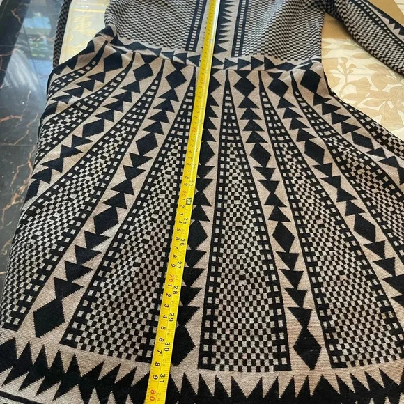 Nina Leonard Sweater Dress, Medium, Geometric, Fit & Flare, 3/4 Sleeves - Picture 4 of 8